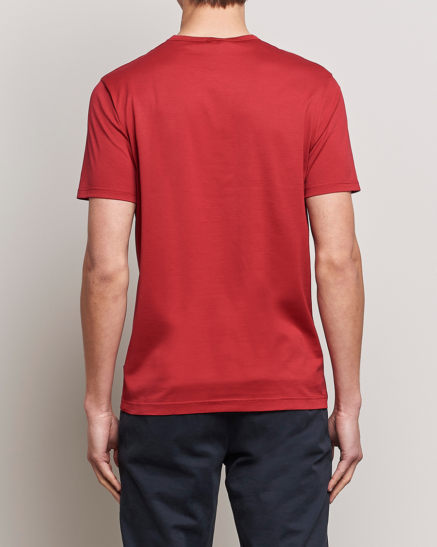 Herre | T-Shirts | Sunspel | Crew Neck Cotton Tee Wine