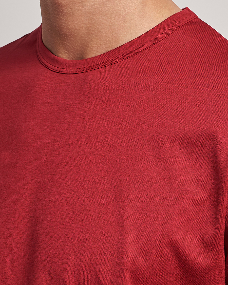 Herre | T-Shirts | Sunspel | Crew Neck Cotton Tee Wine
