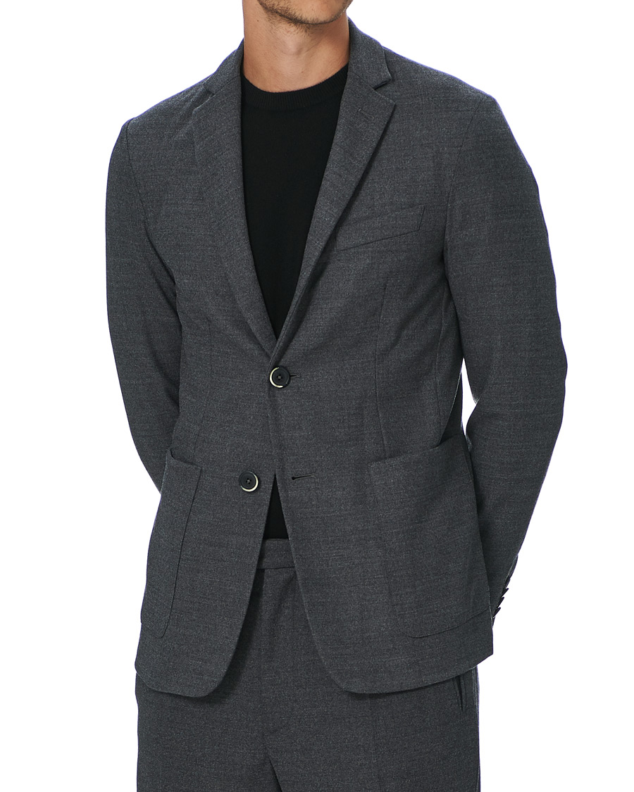 Herre | Dressjakker | Barena | Borgo Unconstructed Flannel Blazer Grey Melange