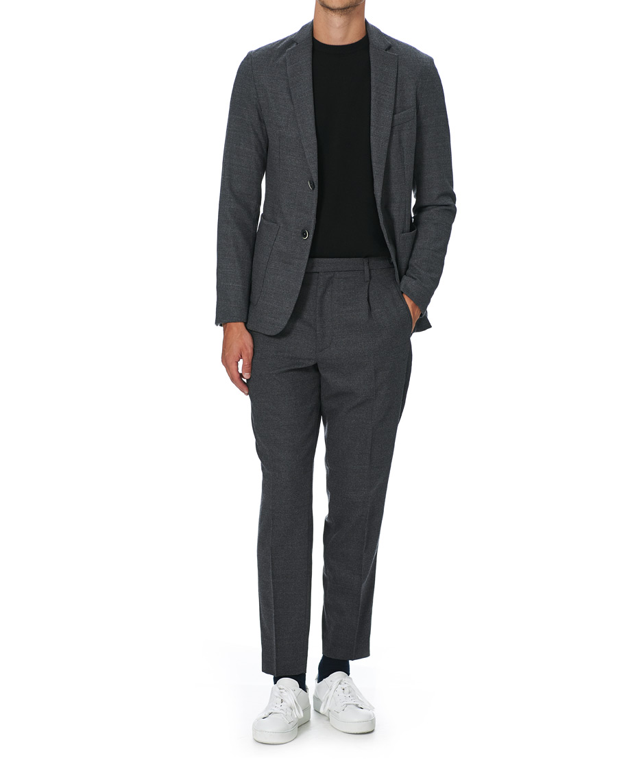 Herre | Bukser | Barena | Masco Flannel Trousers Grey Melange