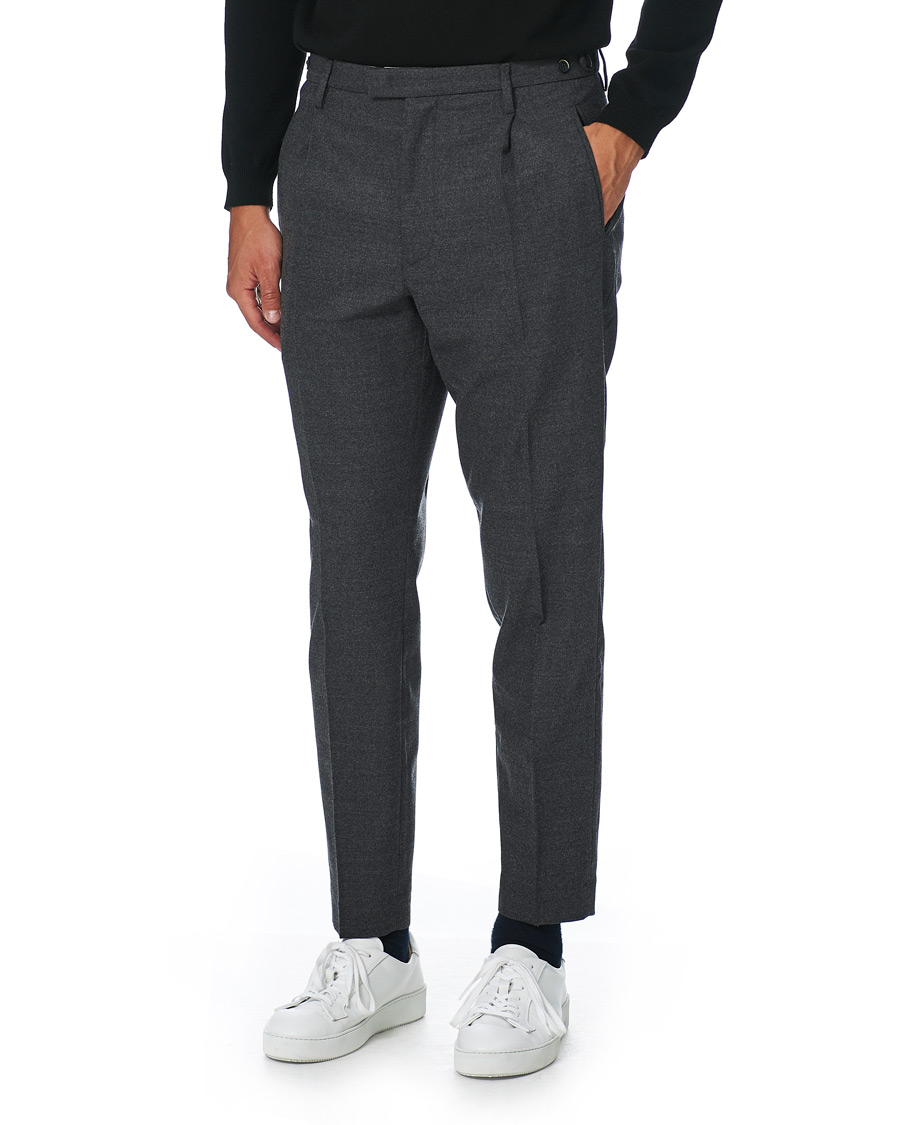 Herre | Bukser | Barena | Masco Flannel Trousers Grey Melange