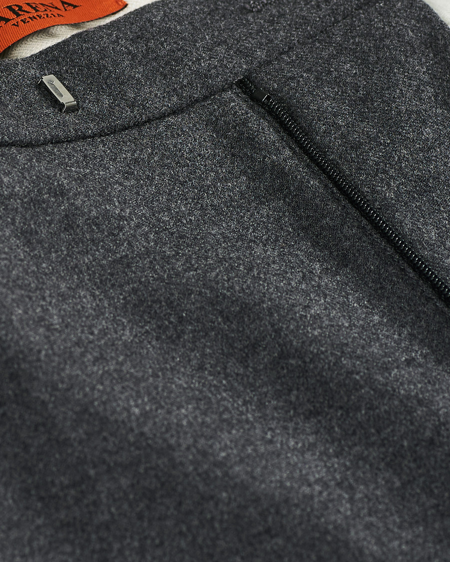 Herre | Bukser | Barena | Masco Flannel Trousers Grey Melange