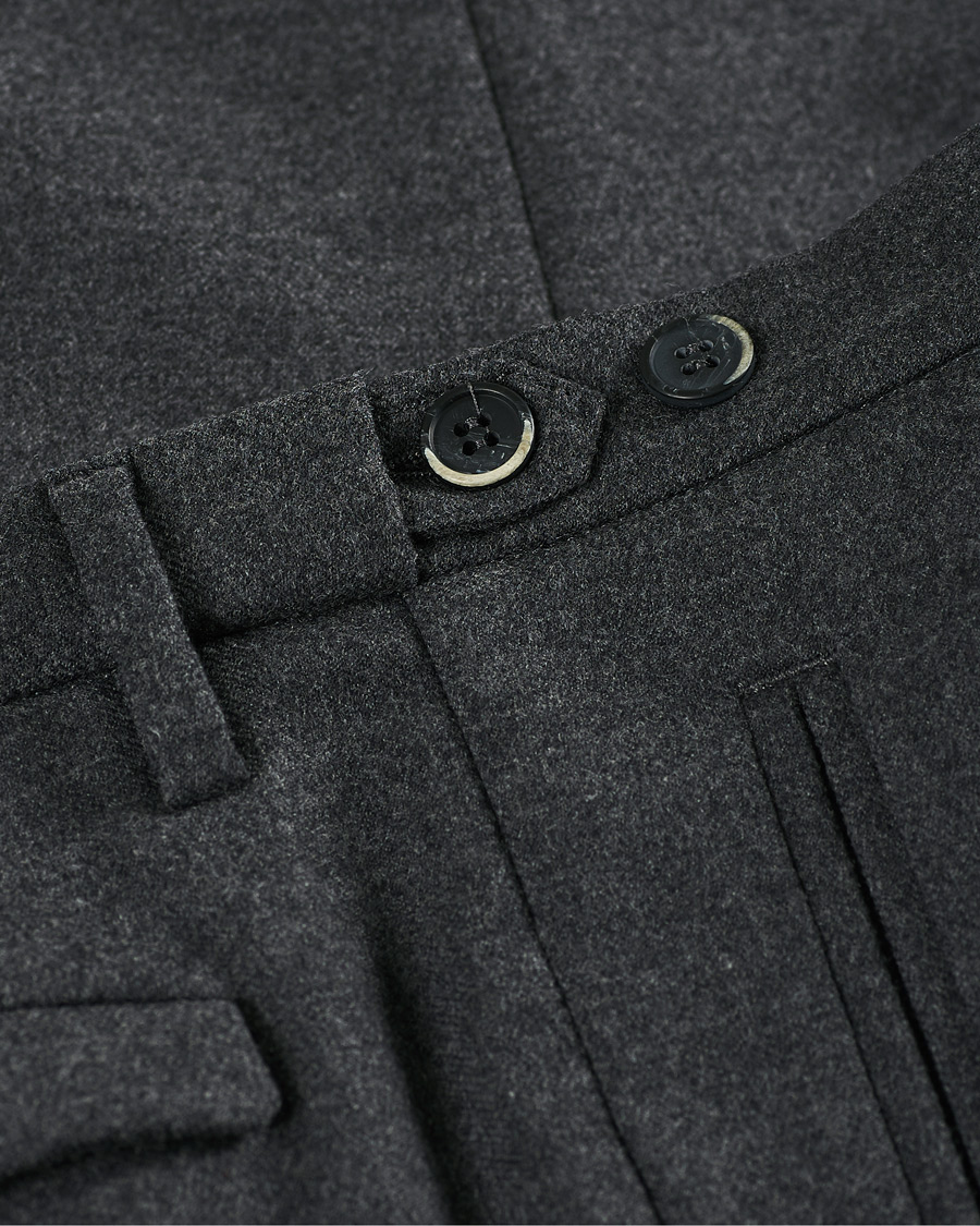Herre | Bukser | Barena | Masco Flannel Trousers Grey Melange