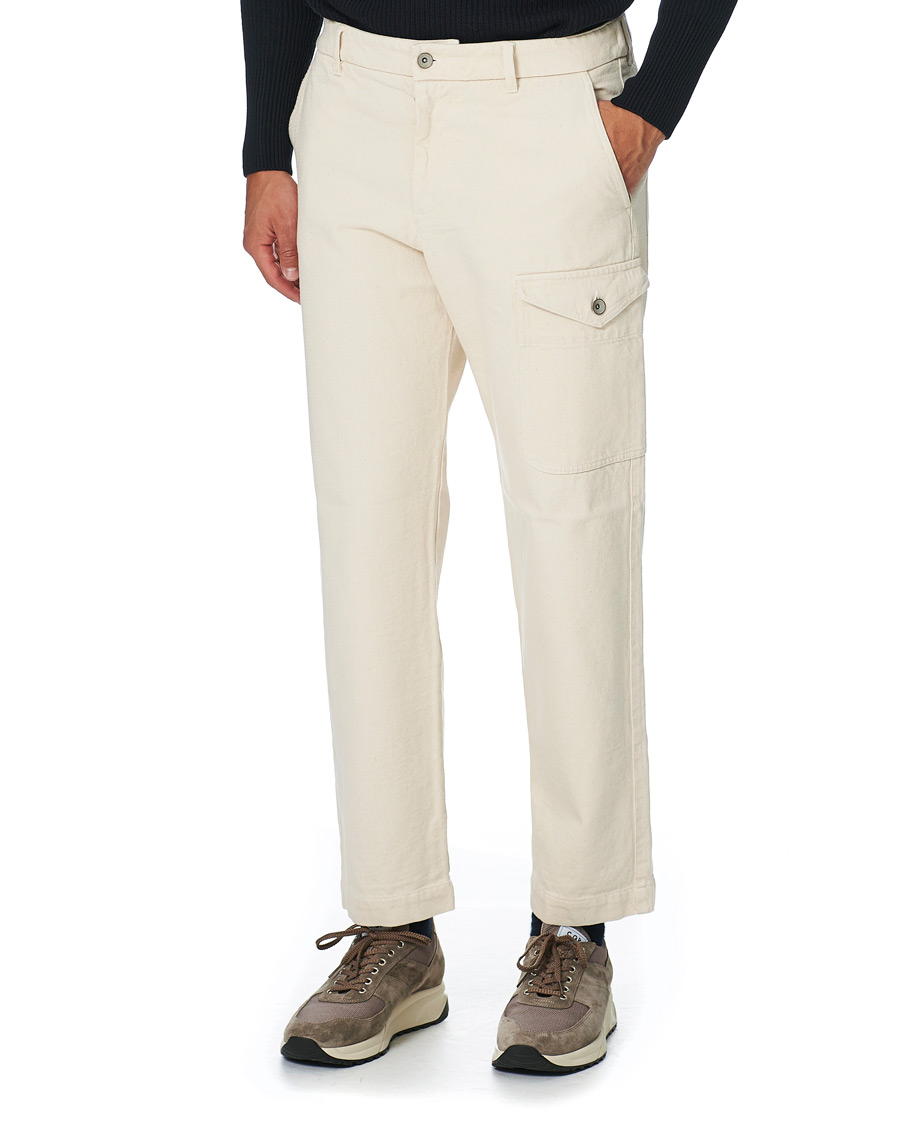 Herre | Bukser | Barena | Slim Fit Work Chinos Ecru