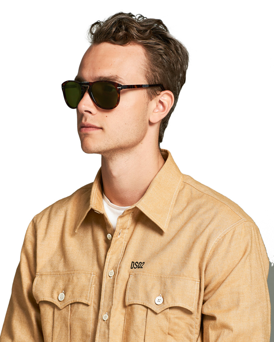 Herre | Persol 0OPO0714 Steve McQueen Sunglasses Havana/Polar Green | Persol | 0OPO0714 Steve McQueen Sunglasses Havana/Polar Green