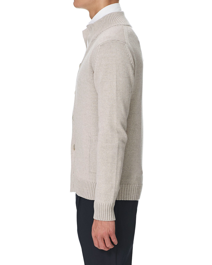 Herre | Gensere | Stenströms | Heavy Merino Wool Cardigan Beige