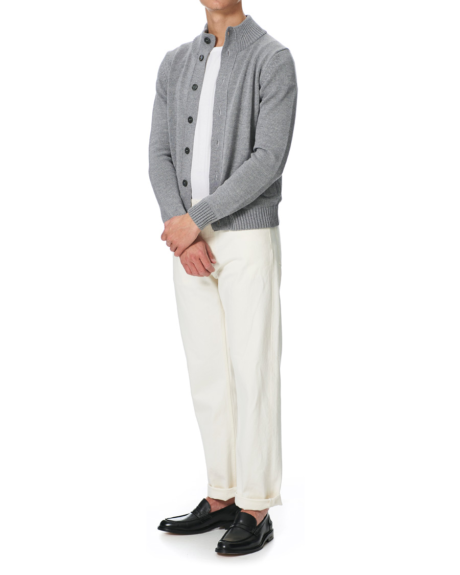Herre | Gensere | Stenströms | Heavy Merino Wool Cardigan Grey