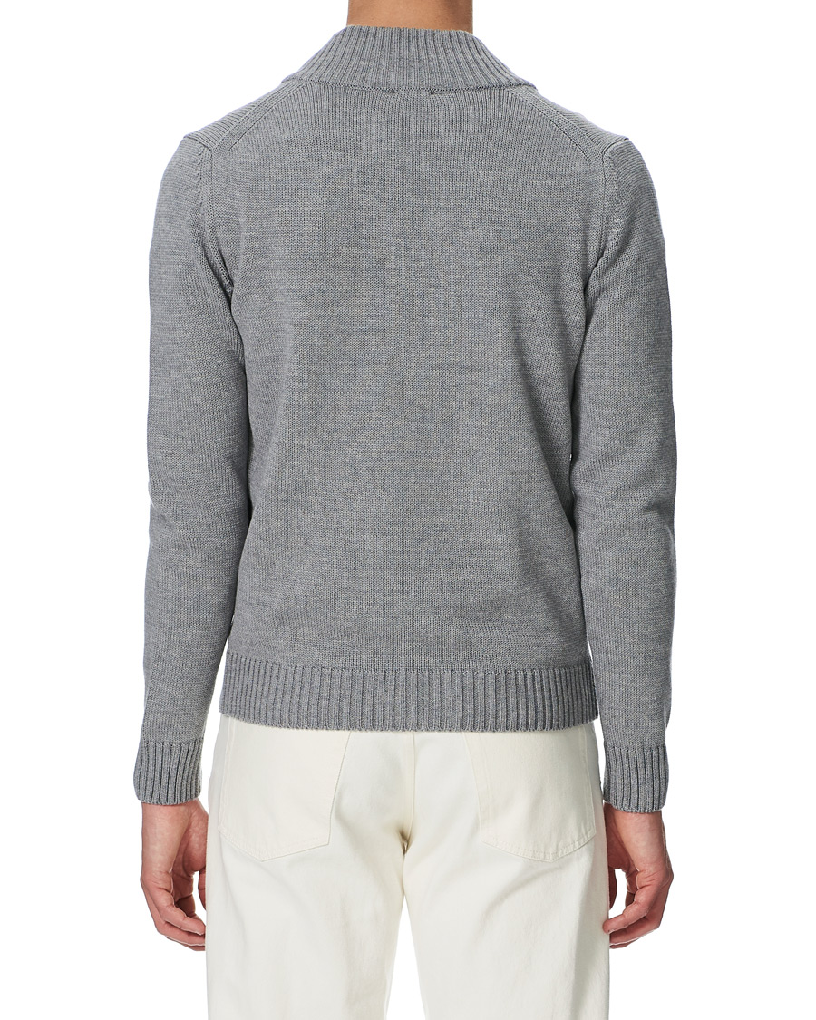 Herre | Gensere | Stenströms | Heavy Merino Wool Cardigan Grey