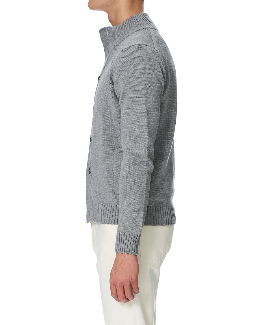 Herre | Gensere | Stenströms | Heavy Merino Wool Cardigan Grey