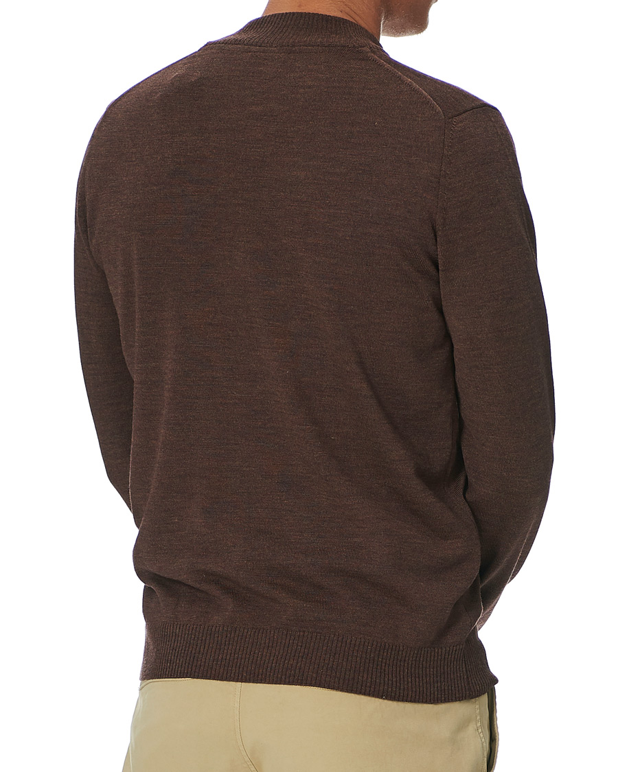Herre | Gensere | Stenströms | Merino Half Zip Brown