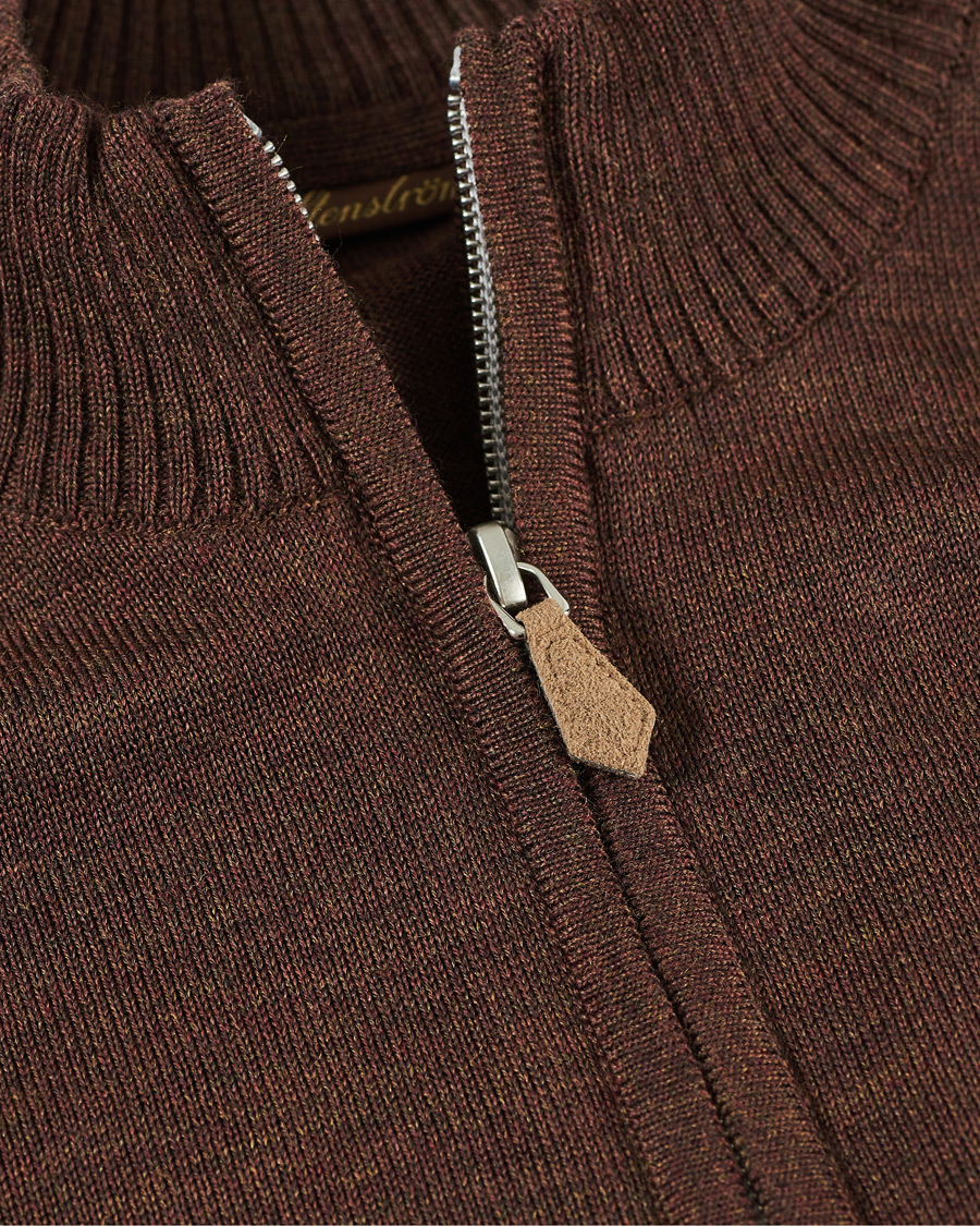 Herre | Gensere | Stenströms | Merino Half Zip Brown