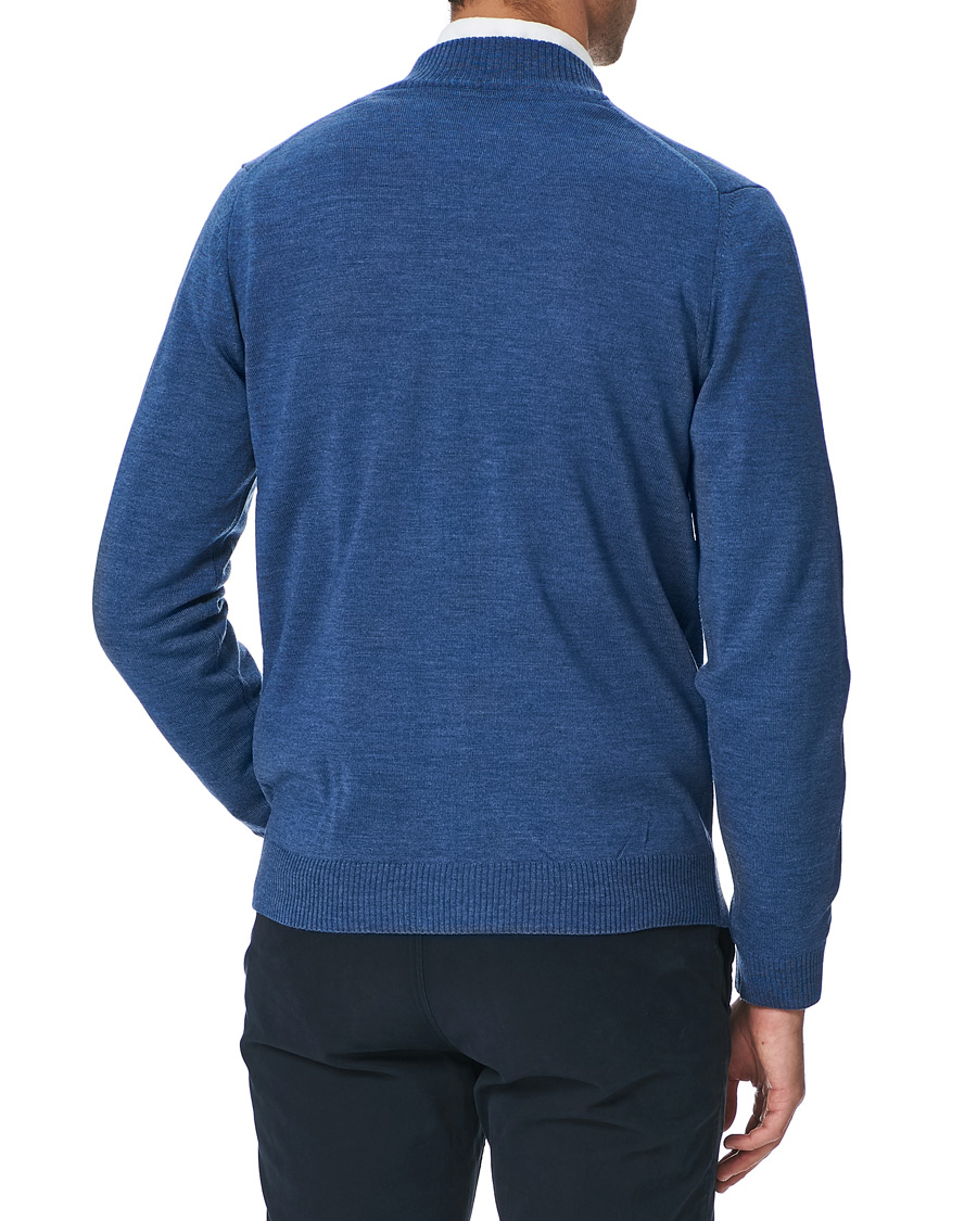 Herre | Gensere | Stenströms | Merino Full Zip Light Blue