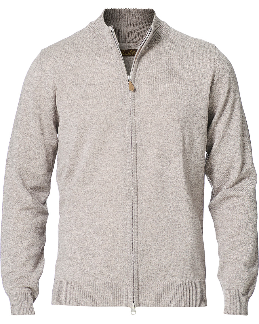 Herre | Gensere | Stenströms | Merino Full Zip Greige