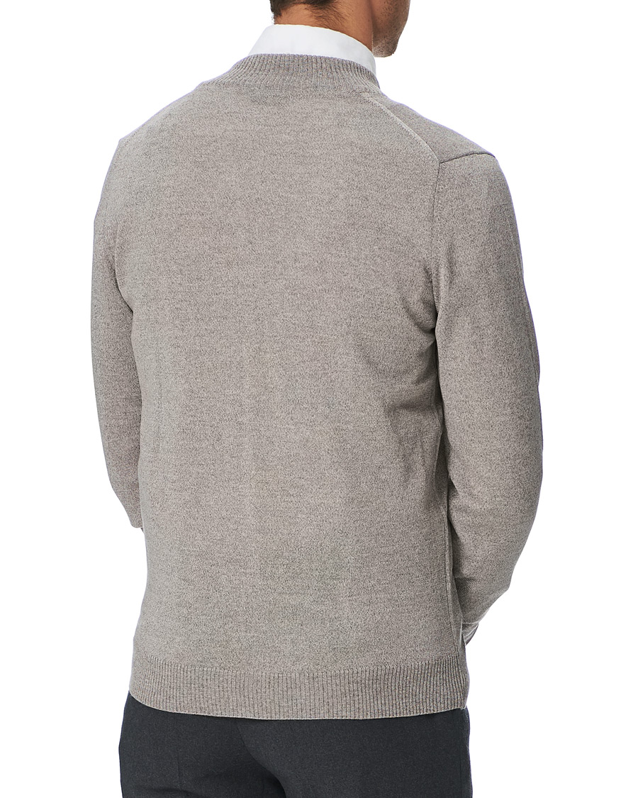 Herre | Gensere | Stenströms | Merino Full Zip Greige