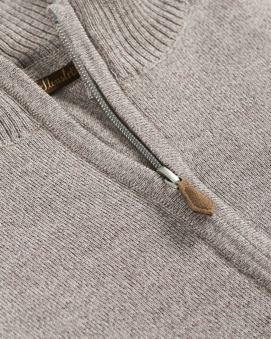 Herre | Gensere | Stenströms | Merino Full Zip Greige