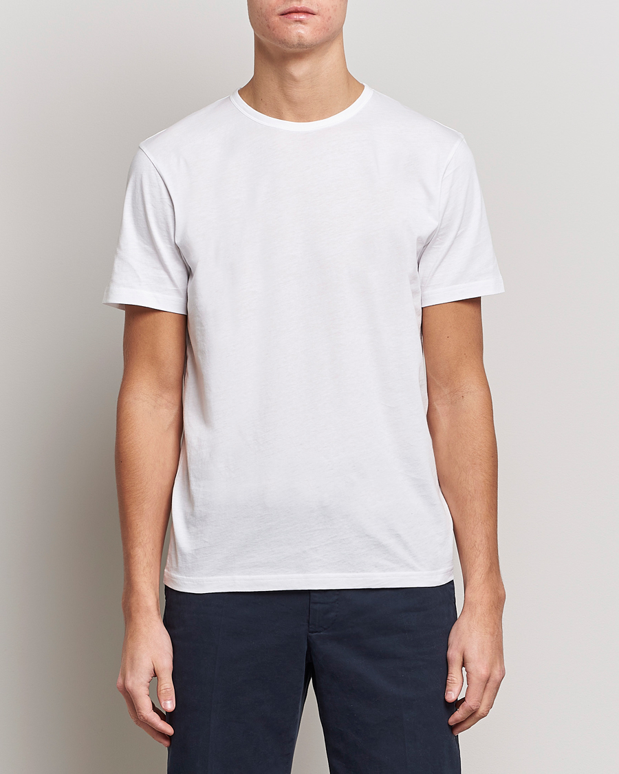 Herre | Hvite t-shirts | Stenströms | Solid Cotton T-Shirt White