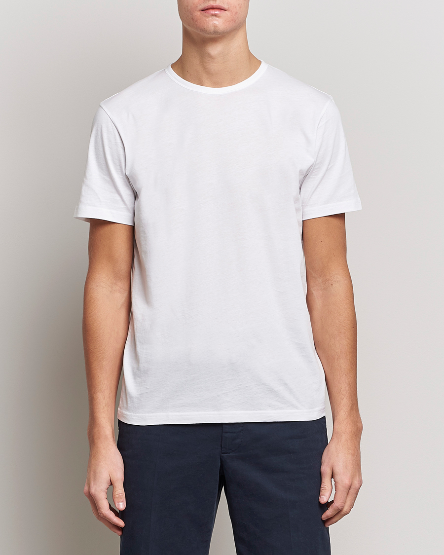 Herre | Business & Beyond | Stenströms | Solid Cotton T-Shirt White