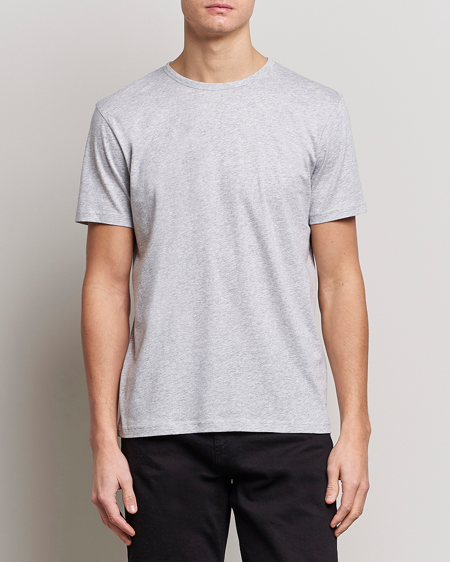 Herre | Kortermede t-shirts | Stenströms | Solid Cotton T-Shirt Grey Melange