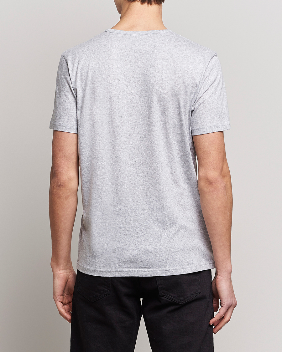 Herre | T-Shirts | Stenströms | Solid Cotton T-Shirt Grey Melange