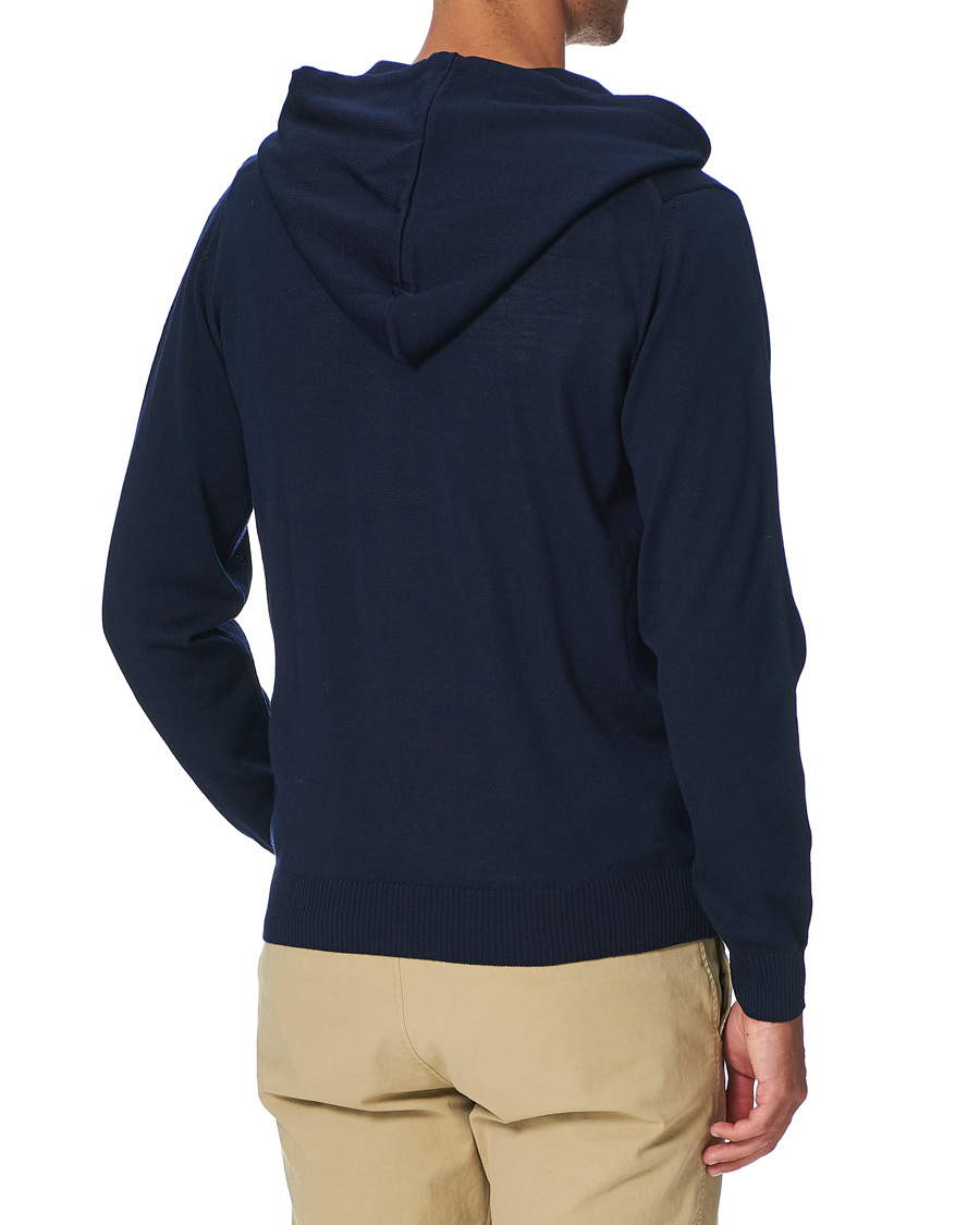 Herre | Gensere | Stenströms | Merino Full Zip Hoodie Navy