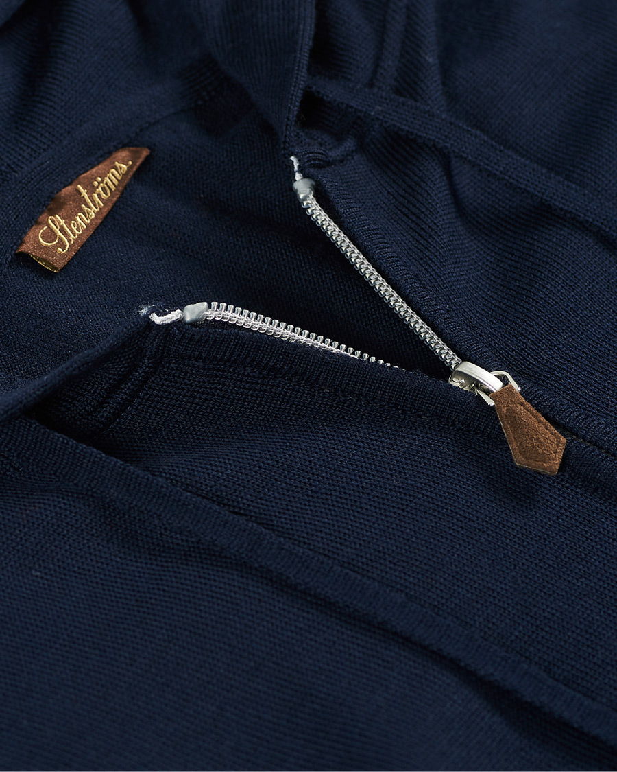 Herre | Gensere | Stenströms | Merino Full Zip Hoodie Navy