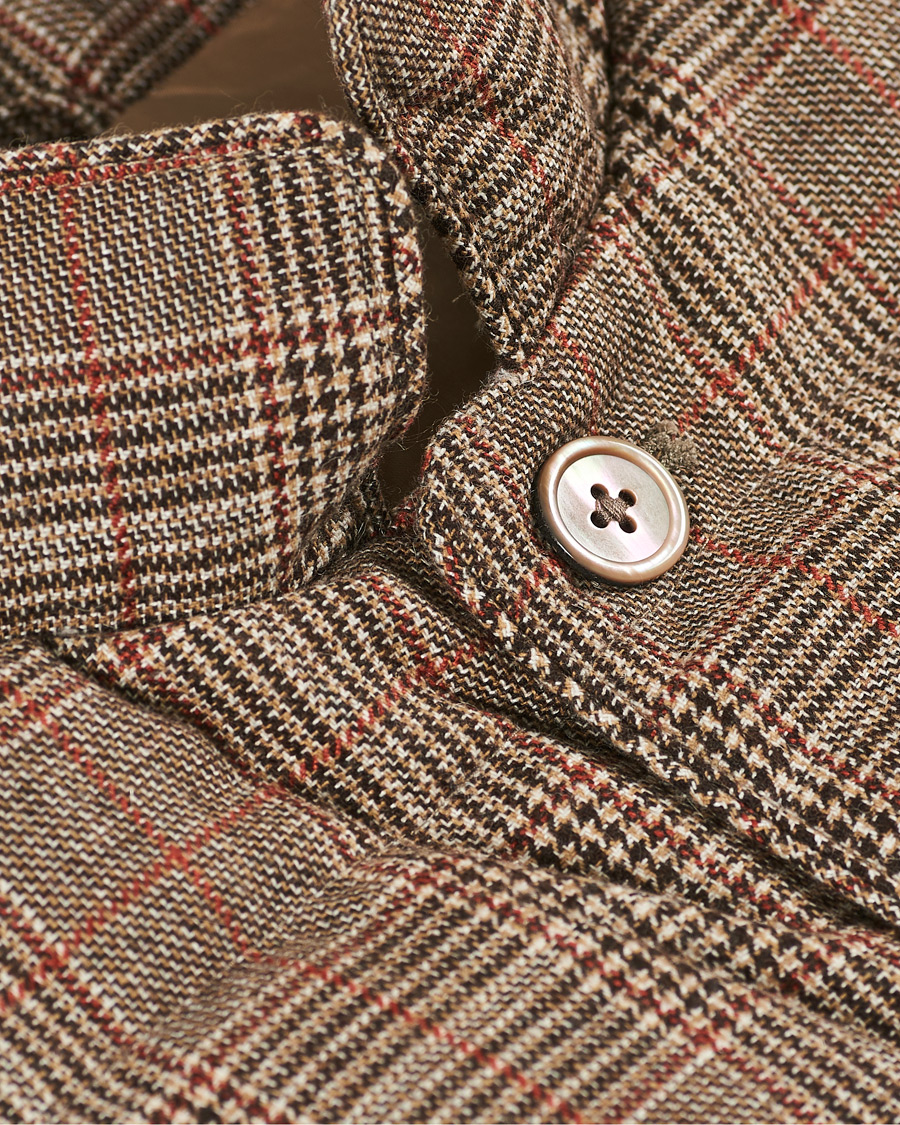 Herre | Jakker | Stenströms | Quilted Check Wool Vest Brown