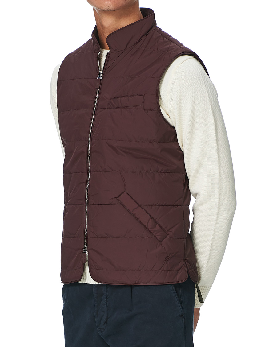 Herre | Jakker | Stenströms | Quilted Nylon Vest Burgundy