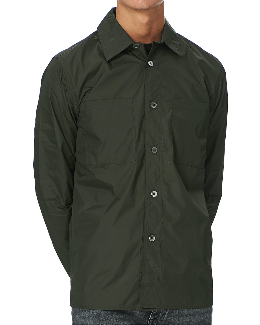 Herre | Skjorter | Stenströms | Nylon Overshirt Dark Green