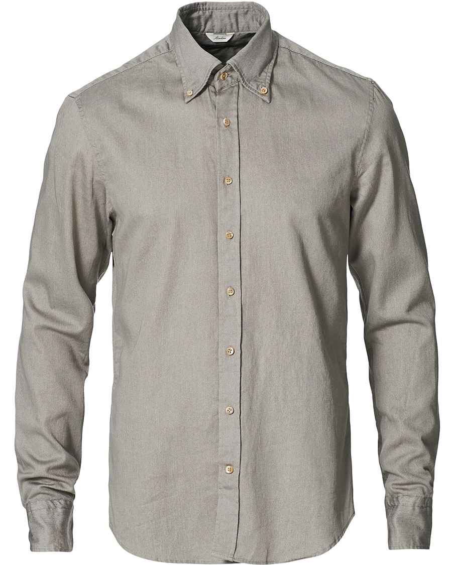 Herre | Skjorter | Stenströms | Slimline Washed Button Down Oxford Shirt Grey