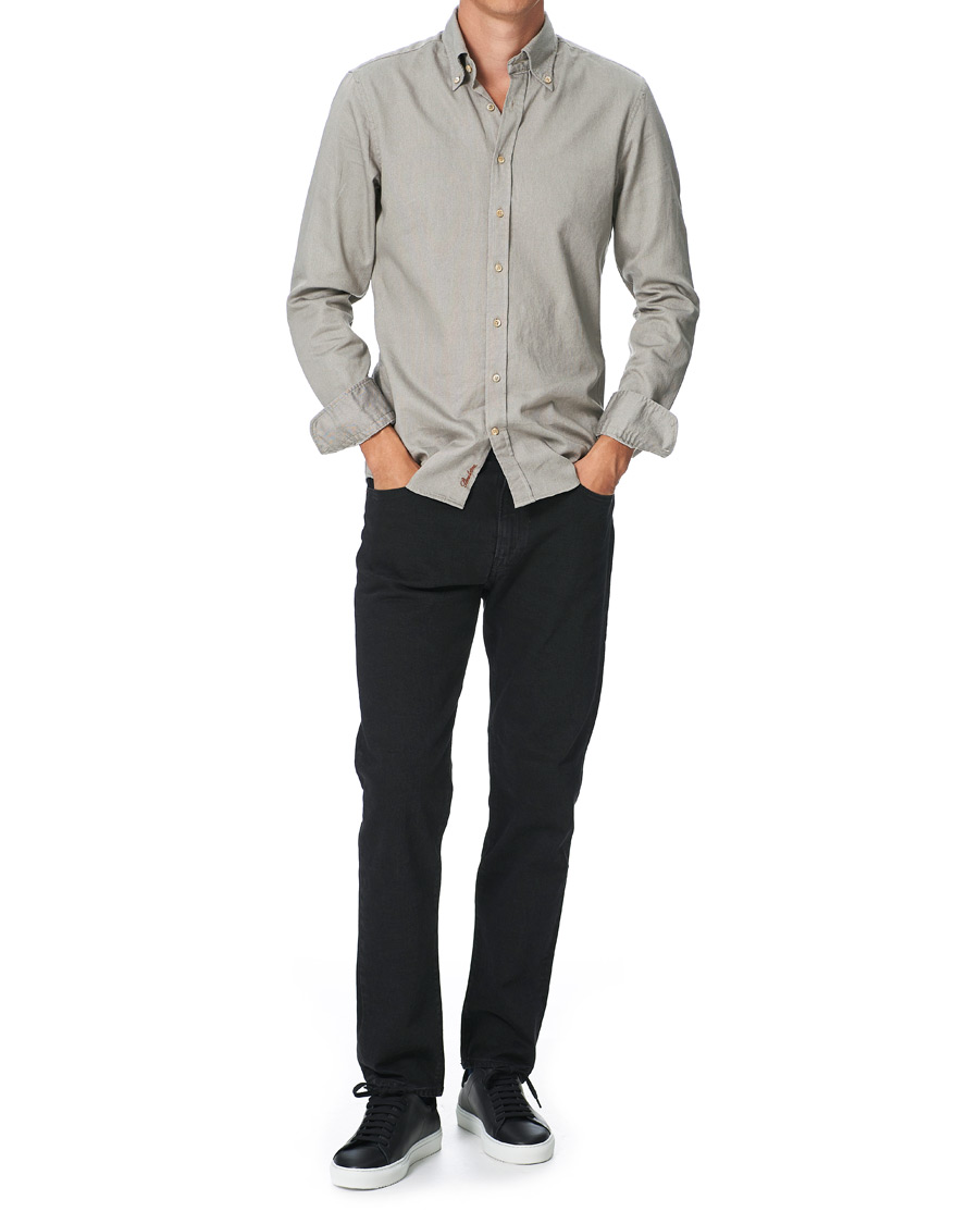 Herre | Skjorter | Stenströms | Slimline Washed Button Down Oxford Shirt Grey