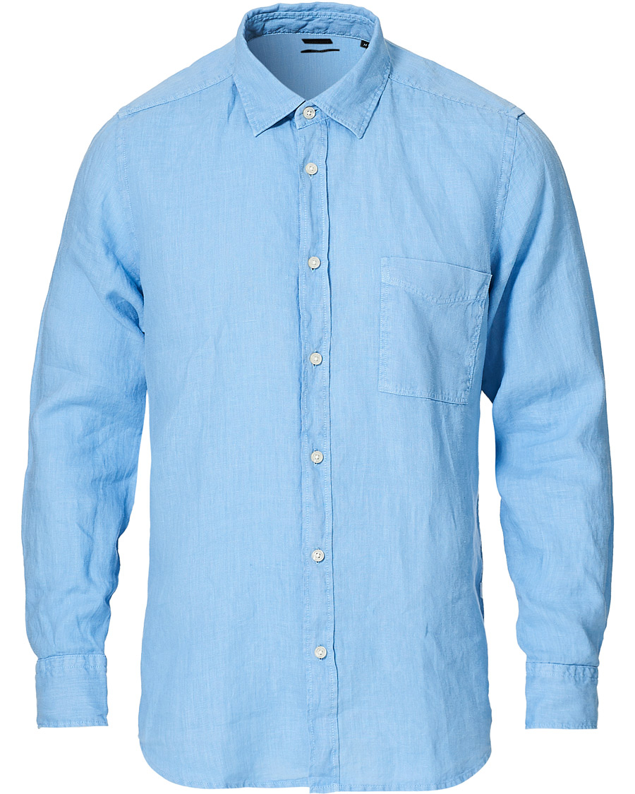Herre | Skjorter | BOSS ORANGE | BOSS Casual Relegant Linen Shirt Open Blue