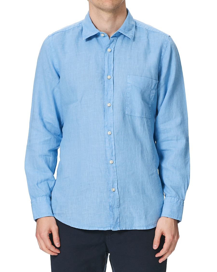 Herre | Skjorter | BOSS ORANGE | BOSS Casual Relegant Linen Shirt Open Blue