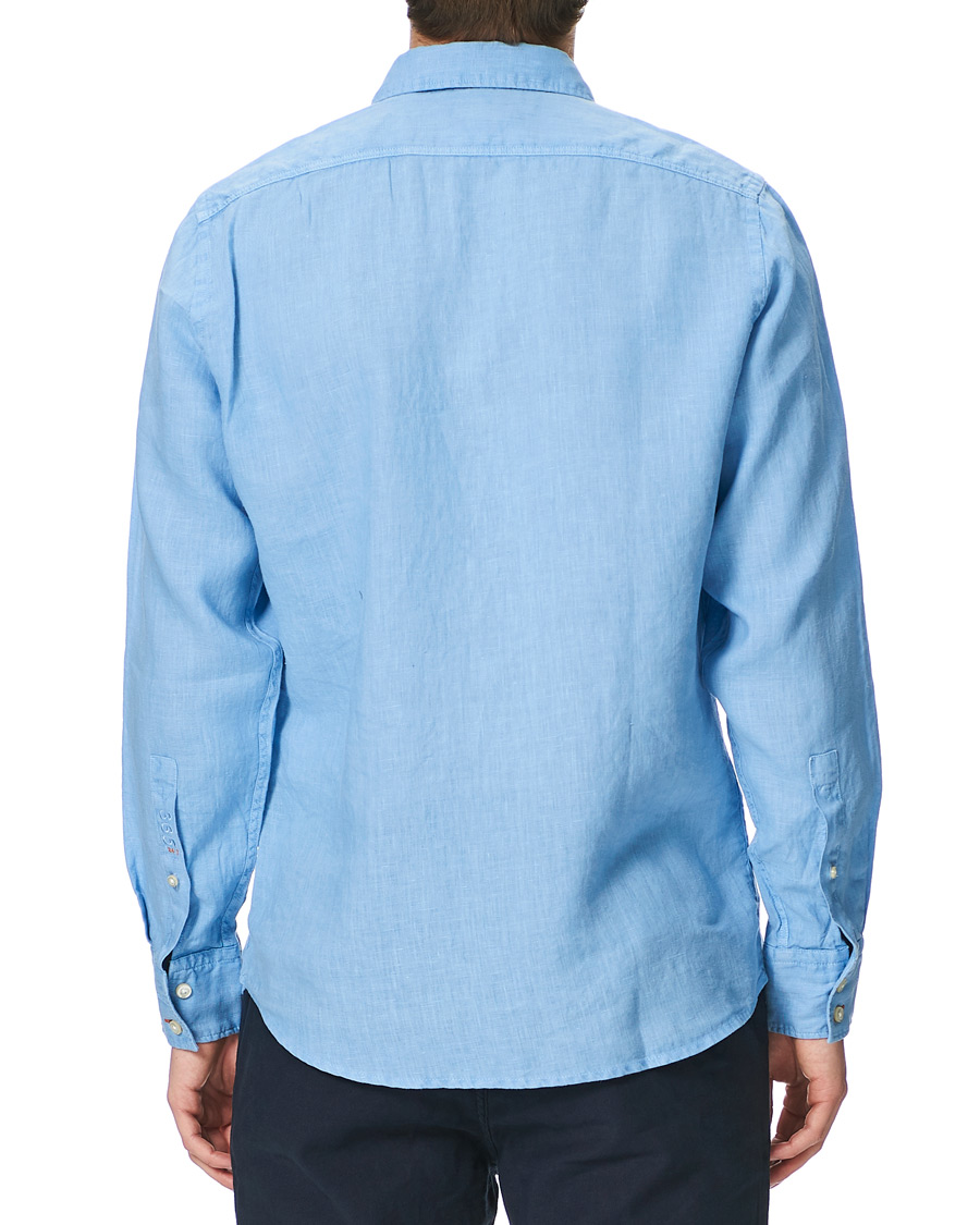 Herre | Skjorter | BOSS ORANGE | BOSS Casual Relegant Linen Shirt Open Blue