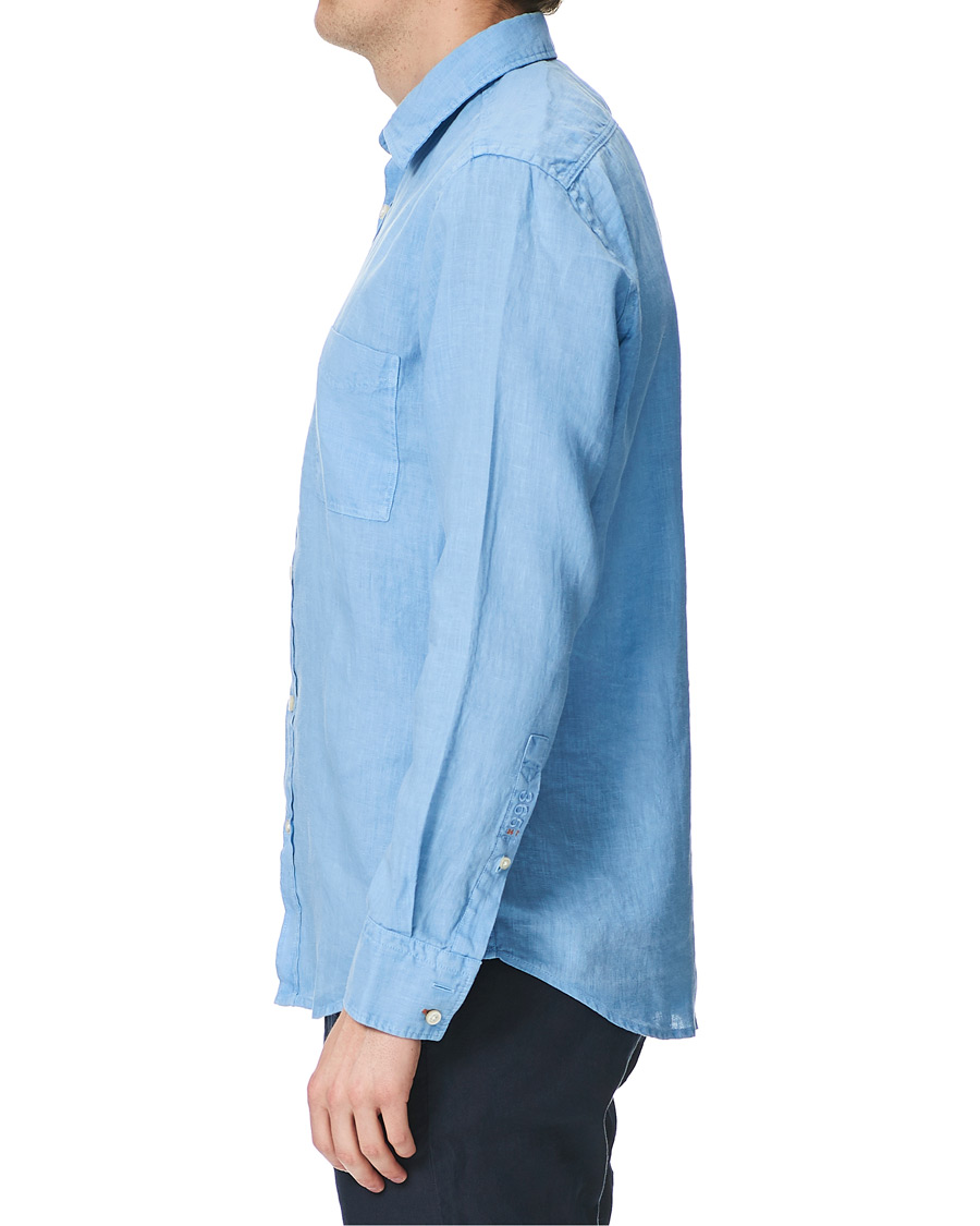 Herre | Skjorter | BOSS ORANGE | BOSS Casual Relegant Linen Shirt Open Blue