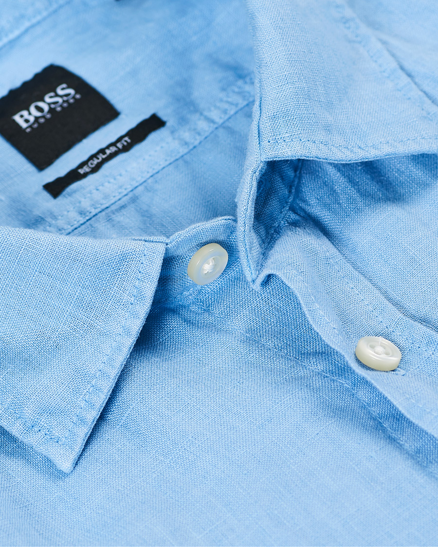 Herre | Skjorter | BOSS ORANGE | BOSS Casual Relegant Linen Shirt Open Blue