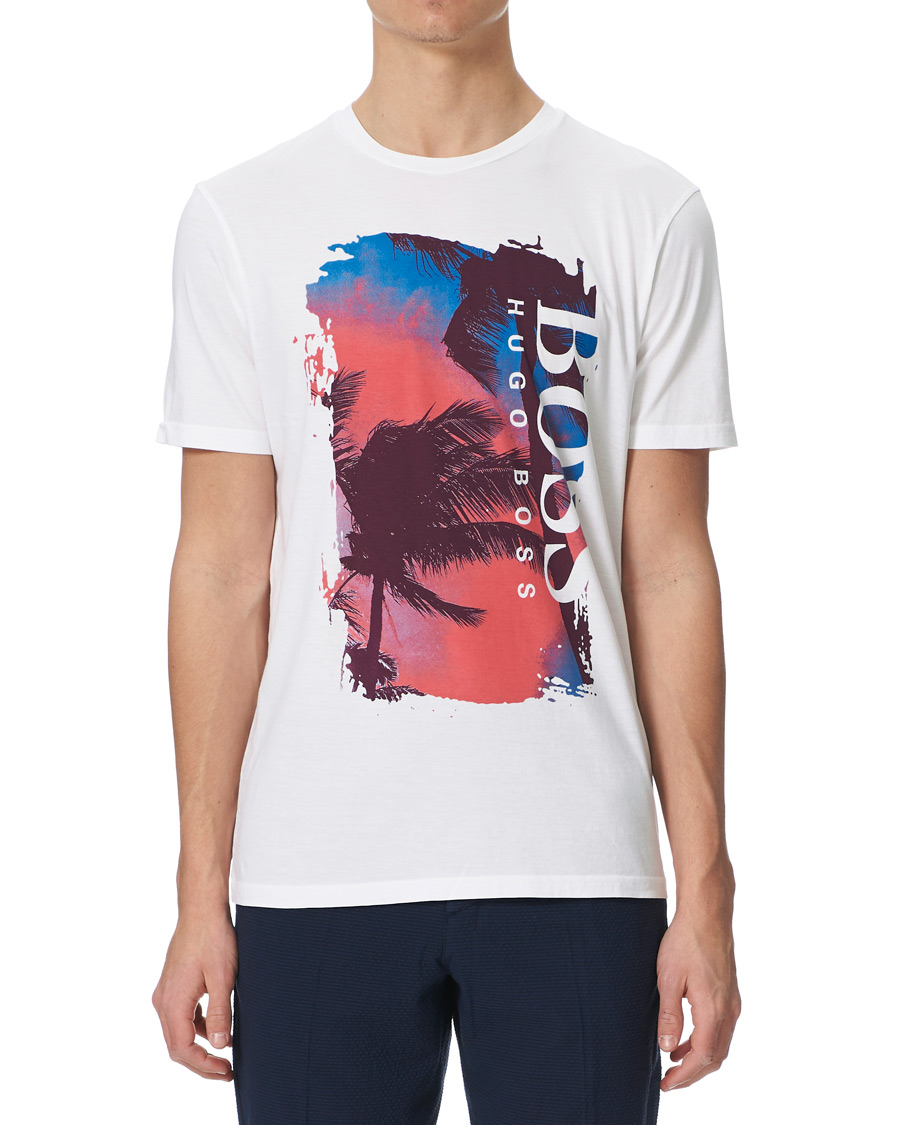 Herre | T-Shirts | BOSS ORANGE | BOSS Casual Photoprint Crew Neck Tee Natural