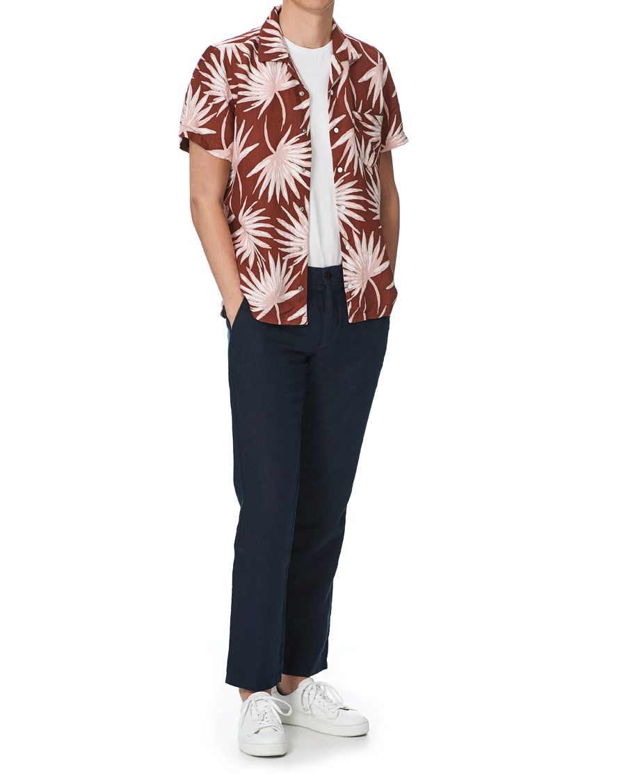 Herre | Skjorter | BOSS ORANGE | BOSS Casual Rhythm Printed Resort Collar Short Sleeve Shirt Rust
