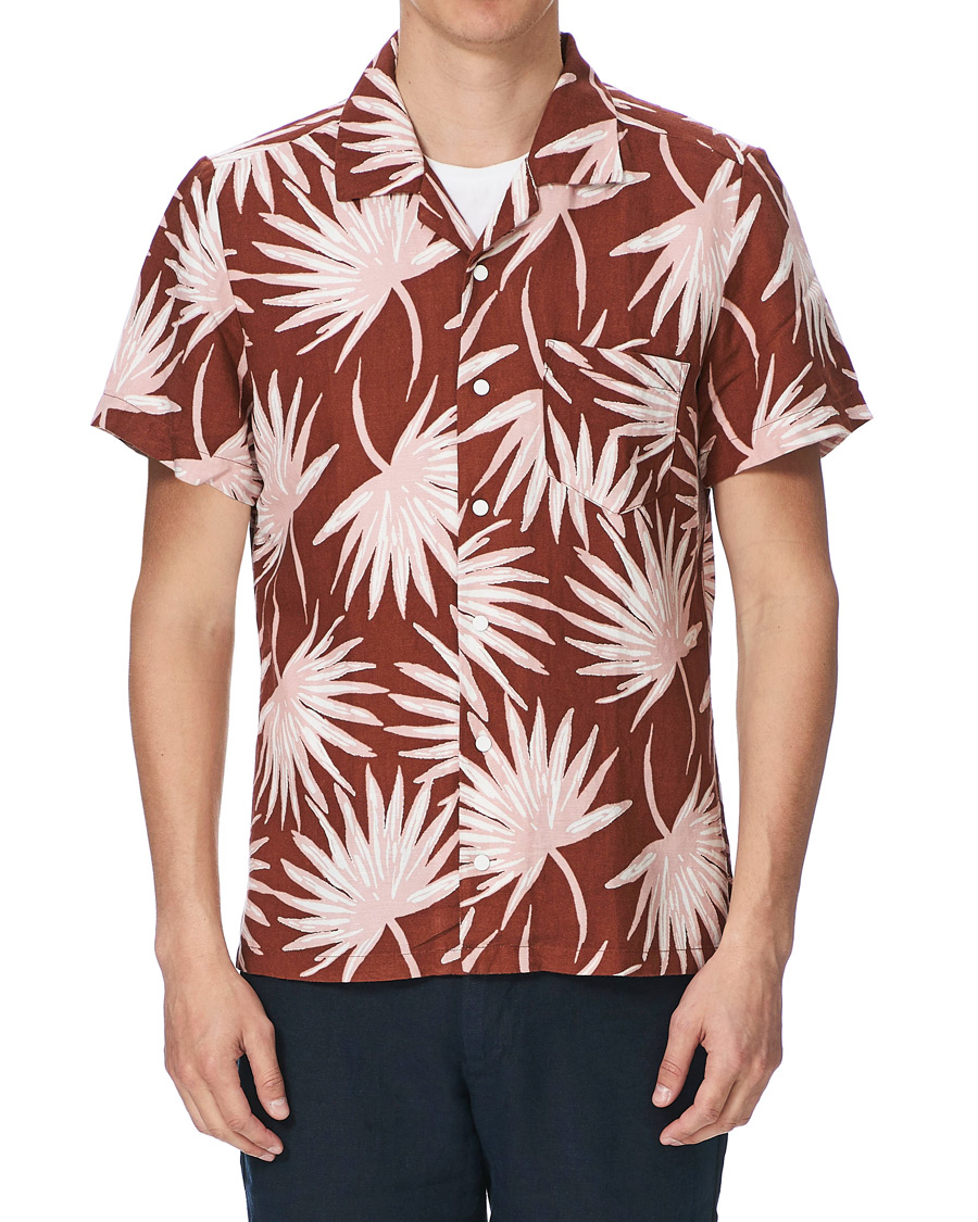 Herre | Skjorter | BOSS ORANGE | BOSS Casual Rhythm Printed Resort Collar Short Sleeve Shirt Rust