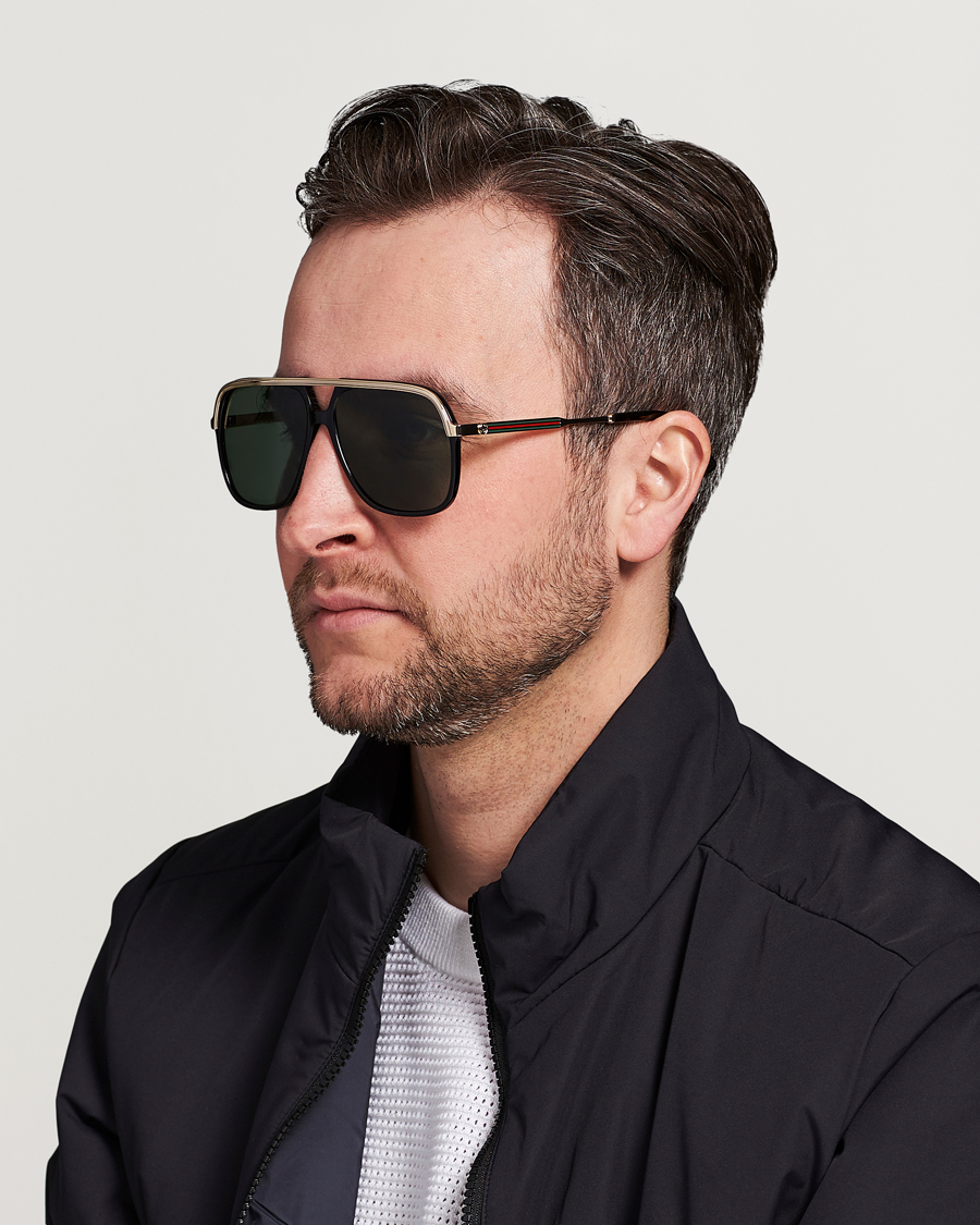 Herre | Firkantede solbriller | Gucci | GG0200S Sunglasses Black/Gold