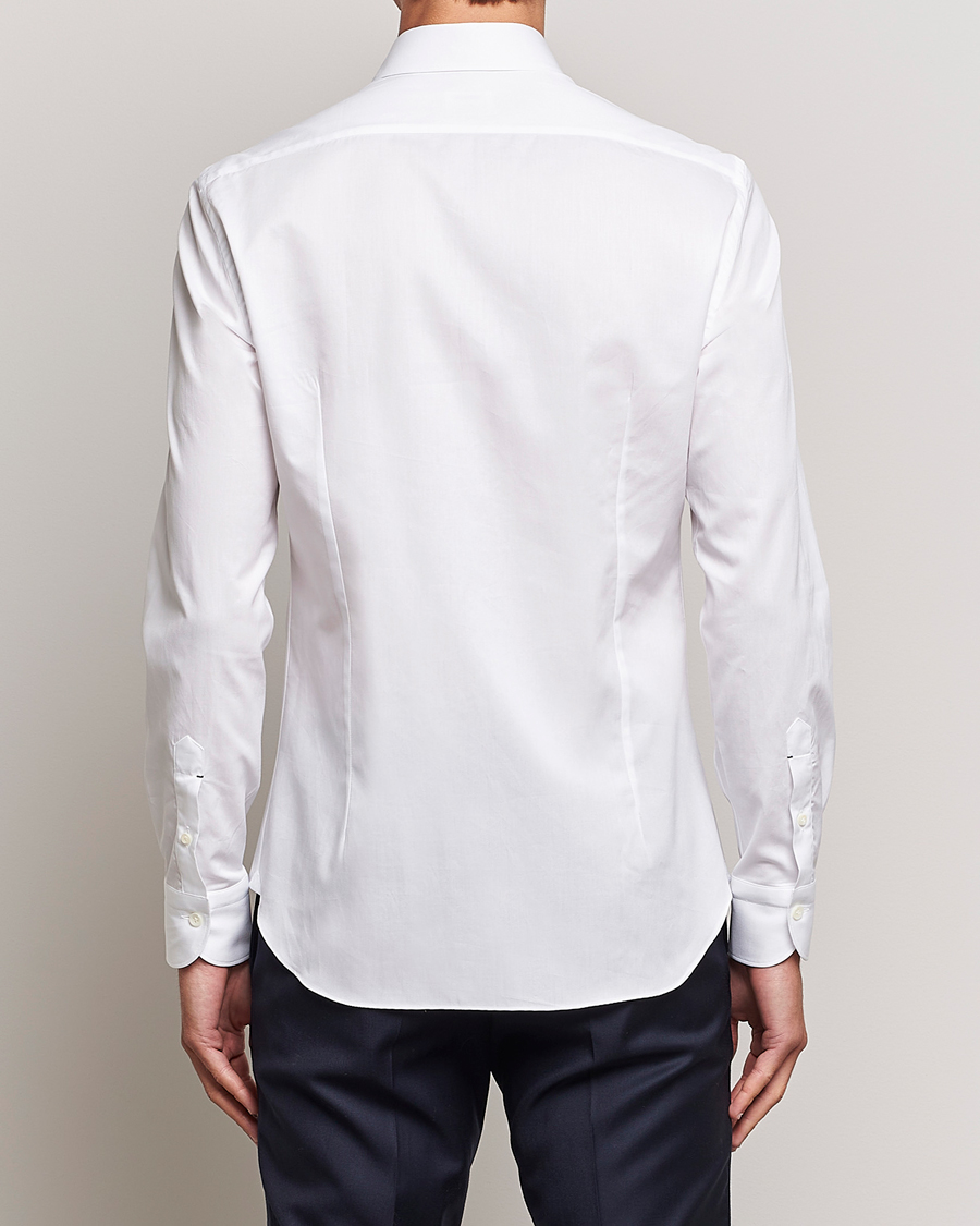 Herre | Skjorter | Mazzarelli | Soft Cotton Cut Away Shirt White