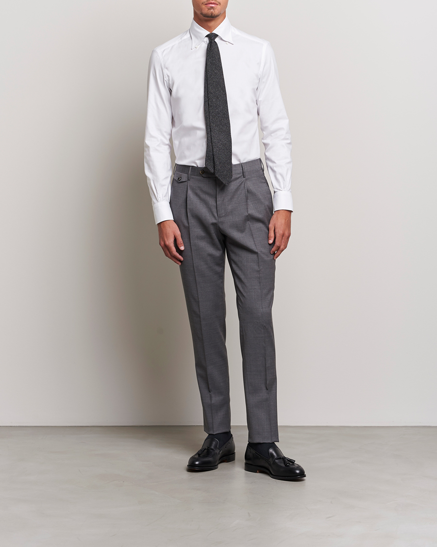 Herre | Skjorter | Mazzarelli | Soft Oxford Button Down Shirt White