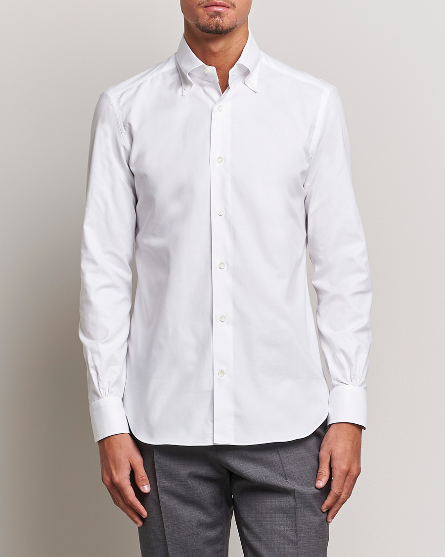 Herre | Oxfordskjorter | Mazzarelli | Soft Oxford Button Down Shirt White