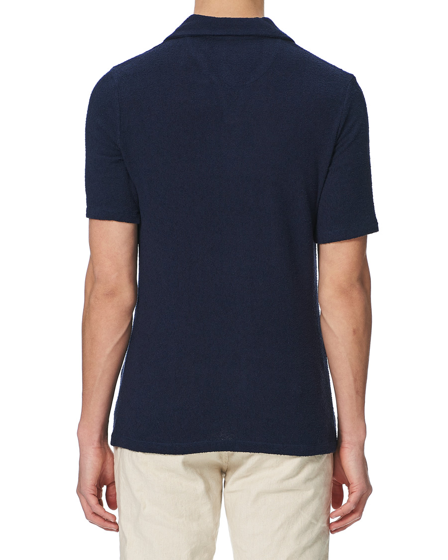 Herre | Pikéer | Stenströms | Bouclé Polo Shirt Navy