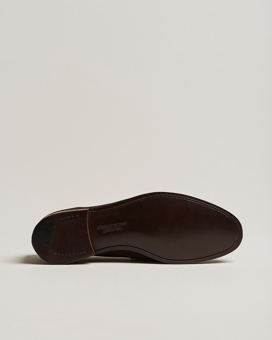 Herre | Loafers | Crockett & Jones | Seaton Unlined Penny Loafer Dark Oak Suede