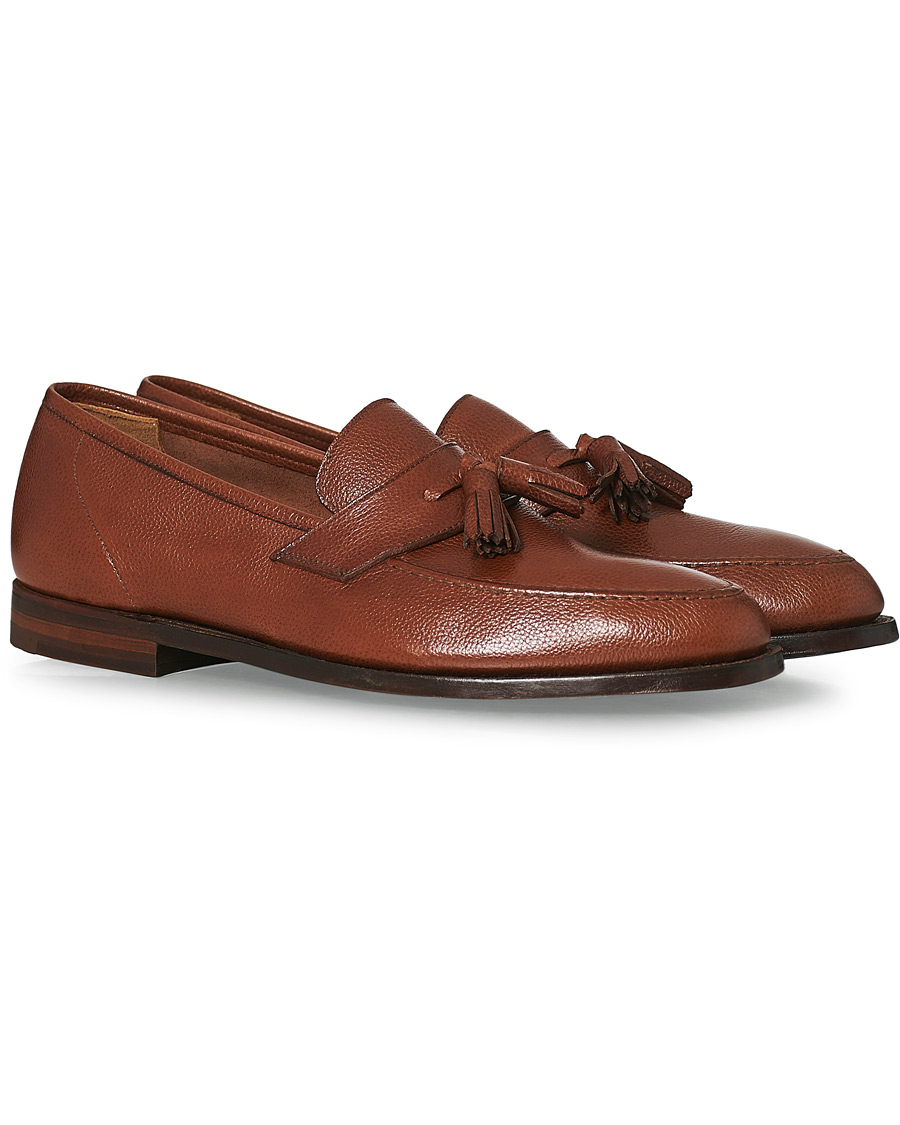 Herre | Crockett & Jones Solent Unlined Tassel Loafer Chestnut Soft Grain | Crockett & Jones | Solent Unlined Tassel Loafer Chestnut Soft Grain