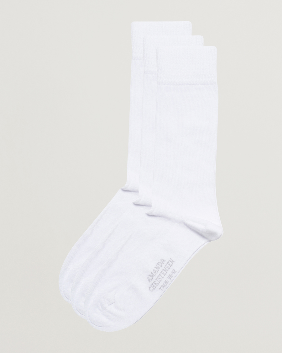 Herre | Sokker | Amanda Christensen | 3-Pack True Cotton Socks White