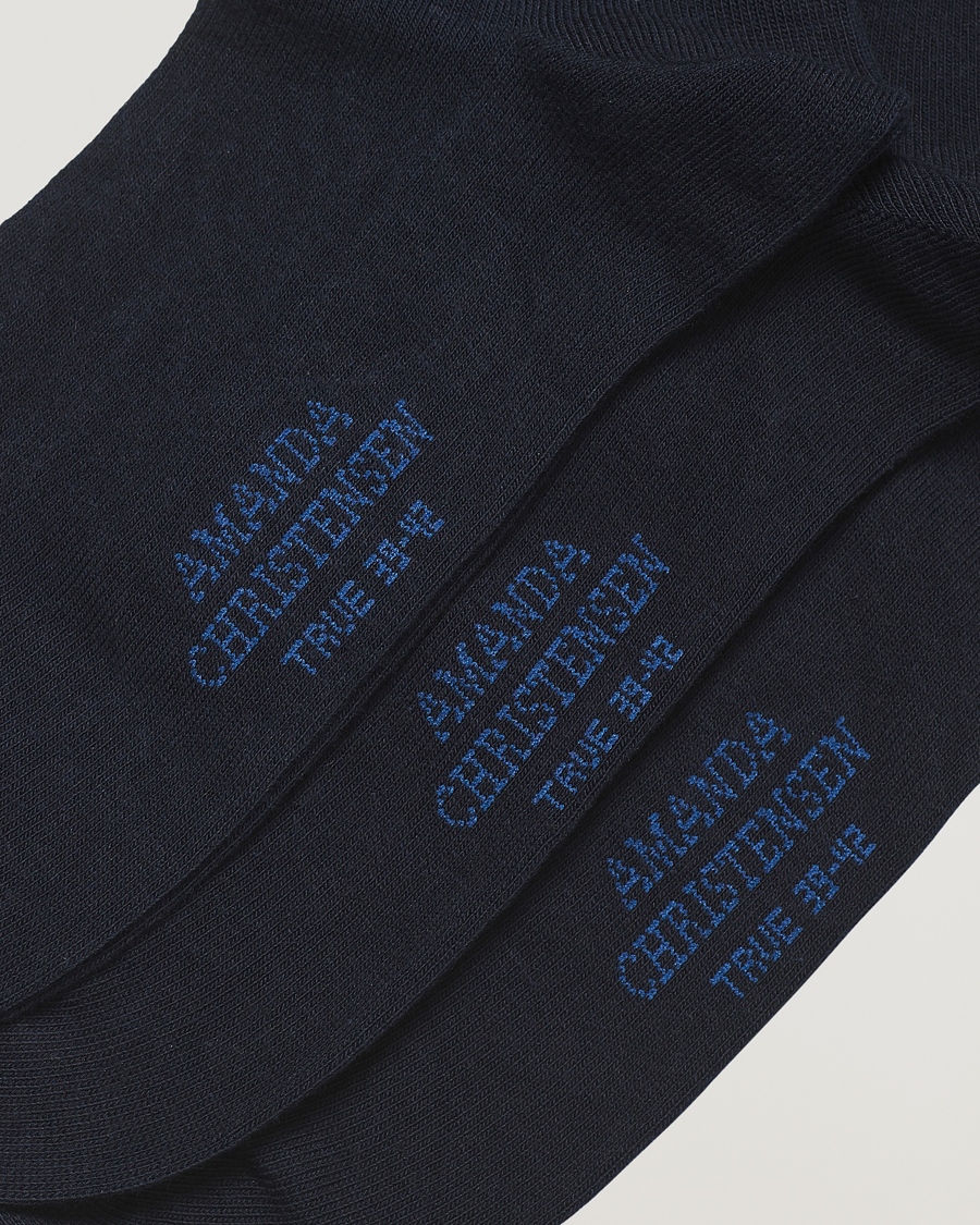 Herr |  | Amanda Christensen | 3-Pack True Cotton Socks Dark Navy