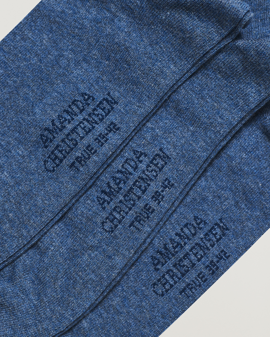 Herre | Klær | Amanda Christensen | 3-Pack True Cotton Socks Denim Blue