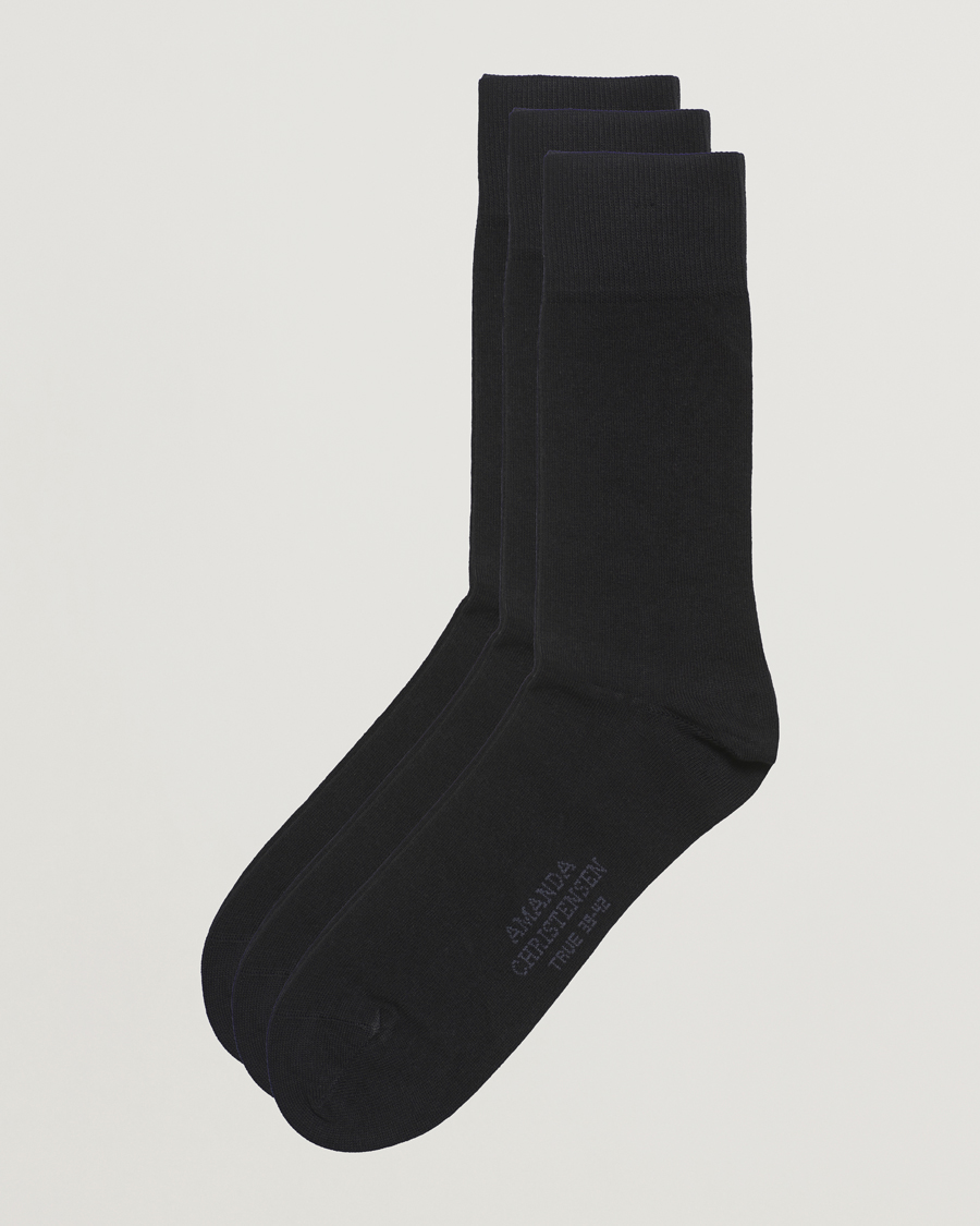 Herre | Sokker | Amanda Christensen | 3-Pack True Cotton Socks Black