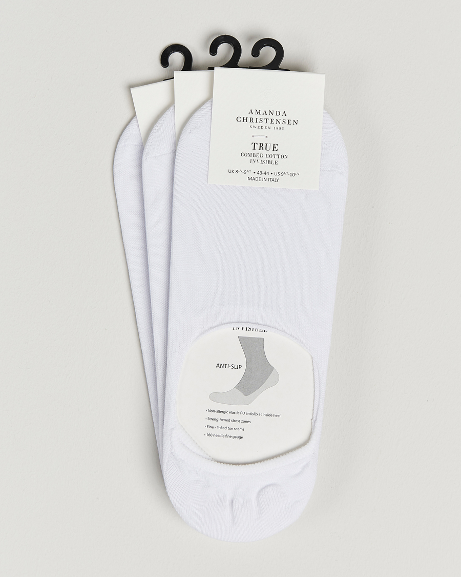 Herre | Undertøy | Amanda Christensen | 3-Pack True Cotton Invisible Socks White